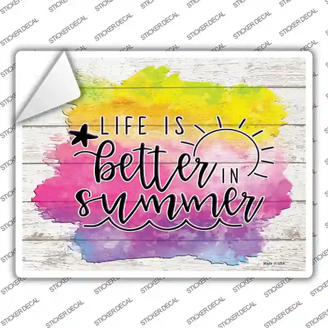 Better In Summer Watercolor Novelty Rectangle Sticker Decal Small