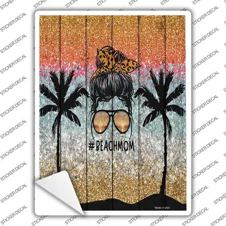 Beach Mom Bun Novelty Rectangle Sticker Decal