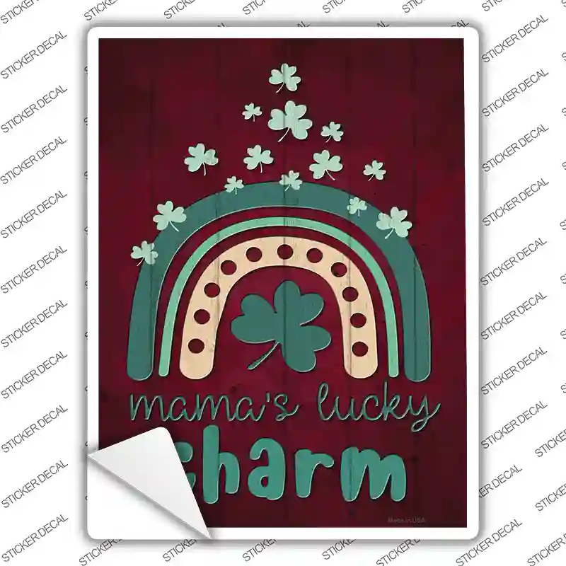 Mamas Lucky Charm Novelty Rectangle Sticker Decal Small