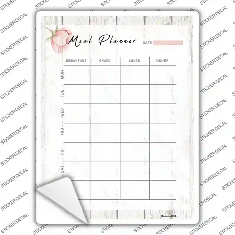 Meal Planner Novelty Rectangle Sticker Decal