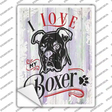 I Love My Boxer Black Novelty Rectangle Sticker Decal Small