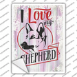 I Love My Shepherd Novelty Rectangle Sticker Decal Small