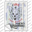 I Love My LH Chihuahua Novelty Rectangle Sticker Decal Small