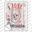 I Love My Pomeranian Novelty Rectangle Sticker Decal Small