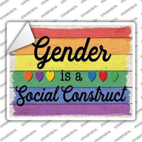 Gender Is A Social Construct Novelty Rectangle Sticker Decal Small