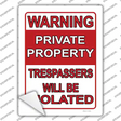 Trespassers Will Be Violated Novelty Rectangle Sticker Decal Small