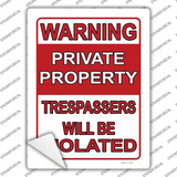 Trespassers Will Be Violated Novelty Rectangle Sticker Decal Small