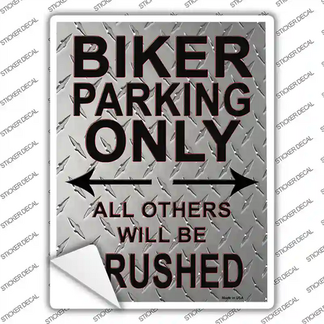 Biker Only Crushed Novelty Rectangle Sticker Decal Small