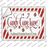 Candy Cane Lane Novelty Rectangle Sticker Decal Small