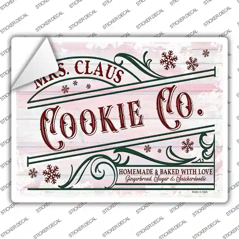 Mrs. Claus Cookie Co Novelty Rectangle Sticker Decal Small