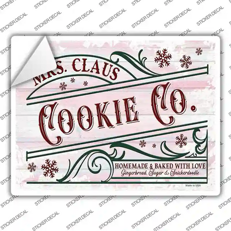 Mrs. Claus Cookie Co Novelty Rectangle Sticker Decal Small