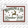 Rudolph and Co Reindeer Feed Novelty Rectangle Sticker Decal Small