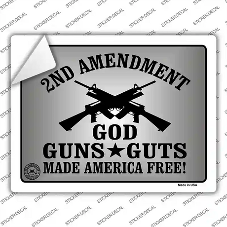 God Guns Guts Novelty Rectangle Sticker Decal Small