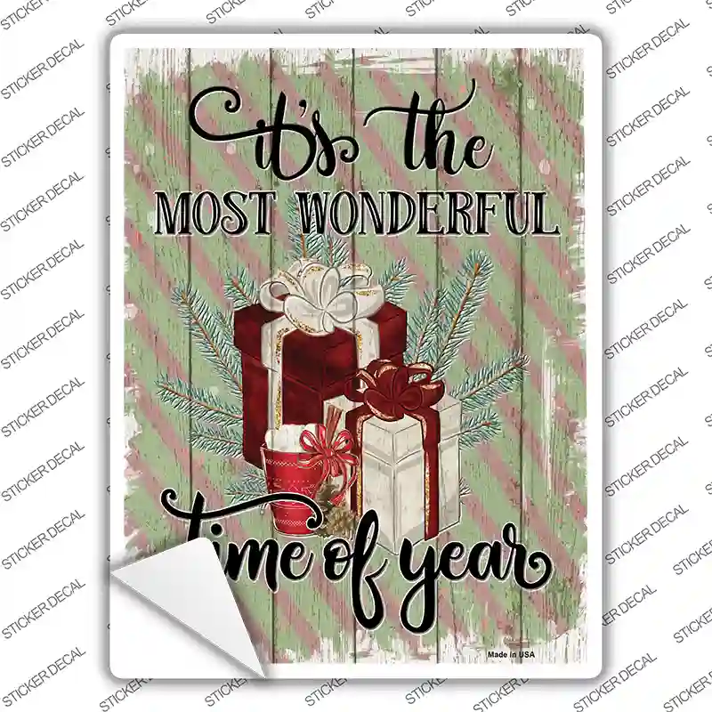 Most Wonderful Time Gifts Novelty Rectangle Sticker Decal Small