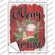 Merry Everything Red Novelty Rectangle Sticker Decal Small