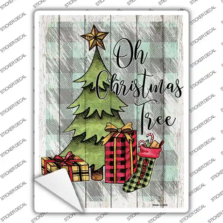 Oh Christmas Tree Novelty Rectangle Sticker Decal Small