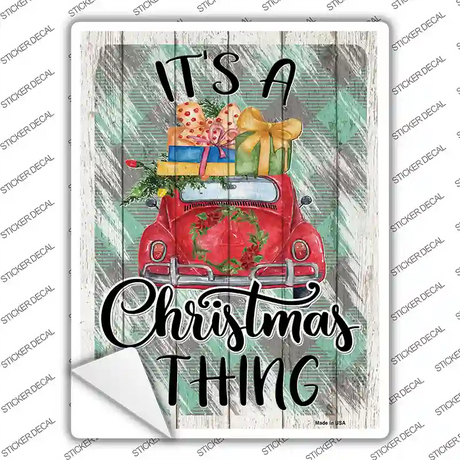 Christmas Thing Car Novelty Rectangle Sticker Decal Small