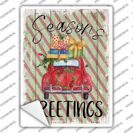 Seasons Greetings Car Novelty Rectangle Sticker Decal Small