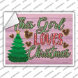 This Girl Loves Christmas Novelty Rectangle Sticker Decal Small