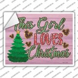 This Girl Loves Christmas Novelty Rectangle Sticker Decal Small