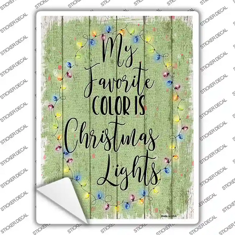 My Favorite Color Christmas Lights Novelty Rectangle Sticker Decal Small