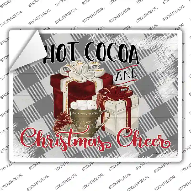 Hot Cocoa Christmas Cheer Novelty Rectangle Sticker Decal Small