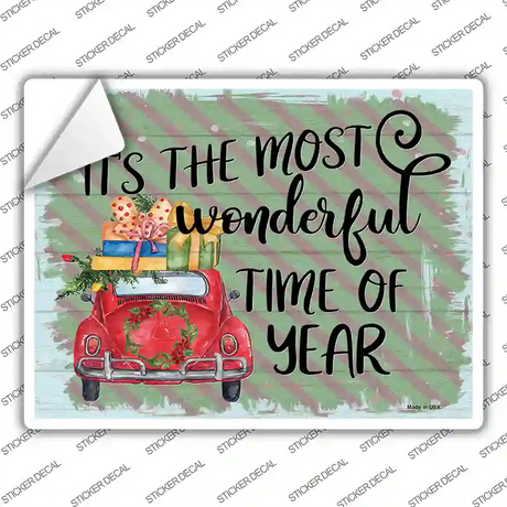 Most Wonderful Time Of The Year Novelty Rectangle Sticker Decal Small