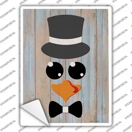 Penguin Face Novelty Rectangle Sticker Decal Small