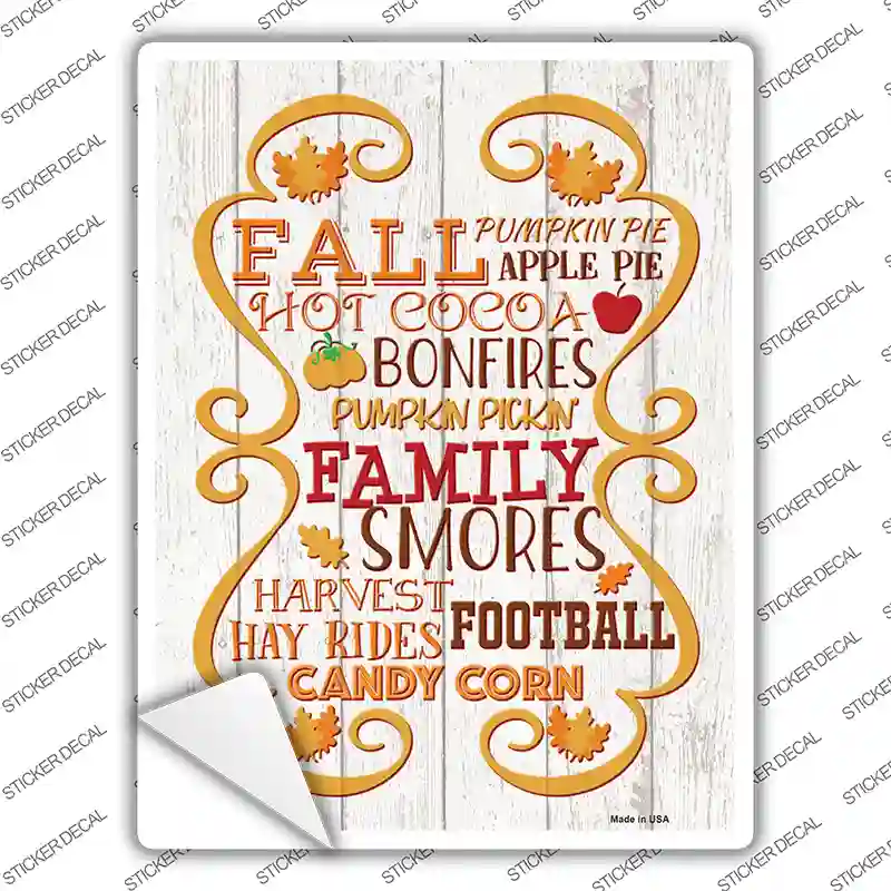 Fall Autumn Season Novelty Rectangle Sticker Decal