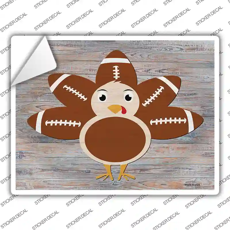 Football Turkey Novelty Rectangle Sticker Decal Small