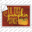 Lil Miss Pumpkin Spice Novelty Rectangle Sticker Decal Small