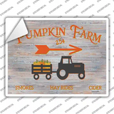 Pumpkin Farm Tractor Novelty Rectangle Sticker Decal Small