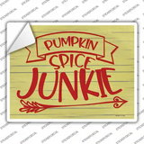 Pumpkin Spice Junkie Novelty Rectangle Sticker Decal Small