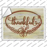 Thankful Wood Background Novelty Rectangle Sticker Decal Small