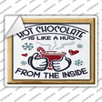 Hot Chocolate Hug Novelty Rectangle Sticker Decal Small