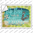 Flip Flops make Life Better Novelty Rectangle Sticker Decal Small