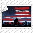 Bigfoot American Flag Novelty Rectangle Sticker Decal Small