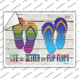 Life is Better in Flip Flops Novelty Rectangle Sticker Decal Small