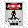 Property Protected by Bigfoot Novelty Rectangle Sticker Decal Small