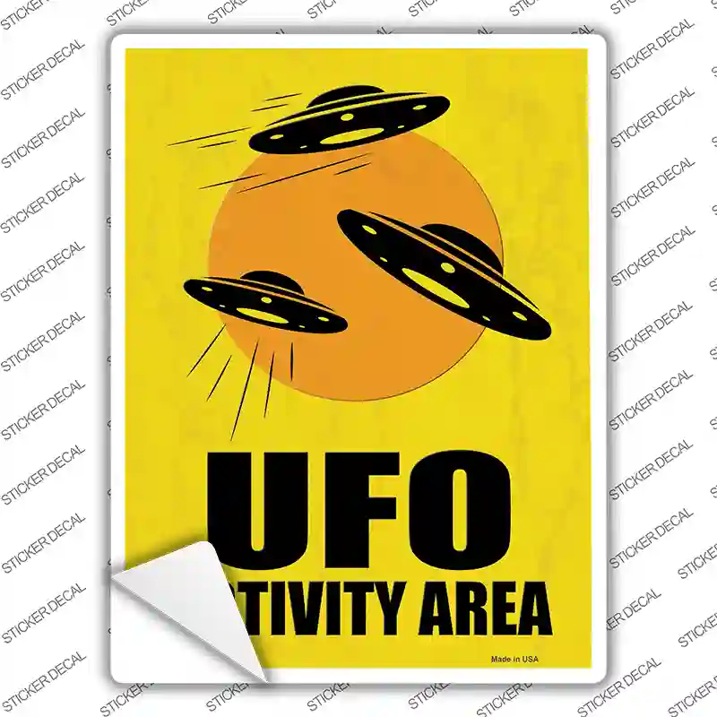 UFO Activity Area Novelty Rectangle Sticker Decal