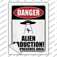 Alien Abduction Person Novelty Rectangle Sticker Decal Small