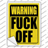 Warning F Off Novelty Rectangular Sticker Decal Small