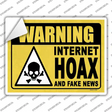 Warning Internet Hoax Novelty Rectangular Sticker Decal Small