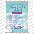 Beach Bum Checklist Novelty Rectangle Sticker Decal Small