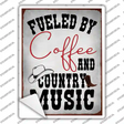 Coffee And Country Music Novelty Rectangle Sticker Decal Small