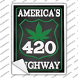 420 Americas Highway Novelty Rectangle Sticker Decal Small