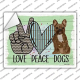 Love Peace Dogs Novelty Rectangle Sticker Decal