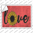 Love Sunflower Novelty Rectangle Sticker Decal Small