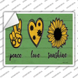 Peace Love Sunshine Novelty Rectangle Sticker Decal Small