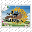 Be The Change Novelty Rectangle Sticker Decal Small